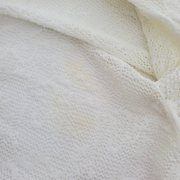 🤍 Calvin Klein Cropped Open Knit Cardigan Shrug - Ruffle Cuff - M - Picture 4 of 4